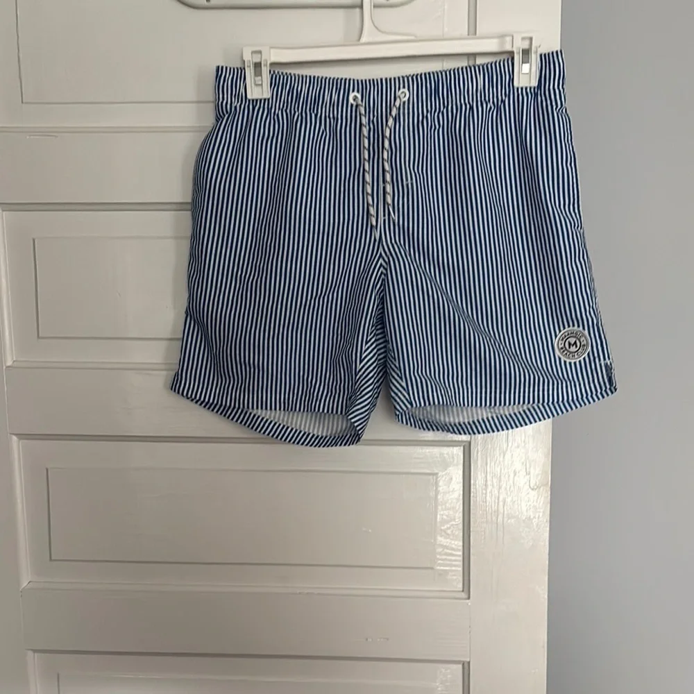 Maamigc Blue Striped Swim Shorts